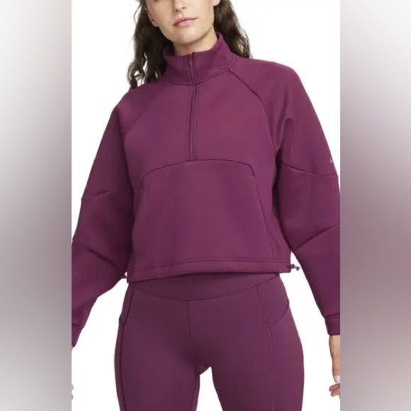 Nike Dri-FIT Prima Women's 1/2-Zip Training Top Size Medium Plum Pullover NWT - Picture 1 of 13